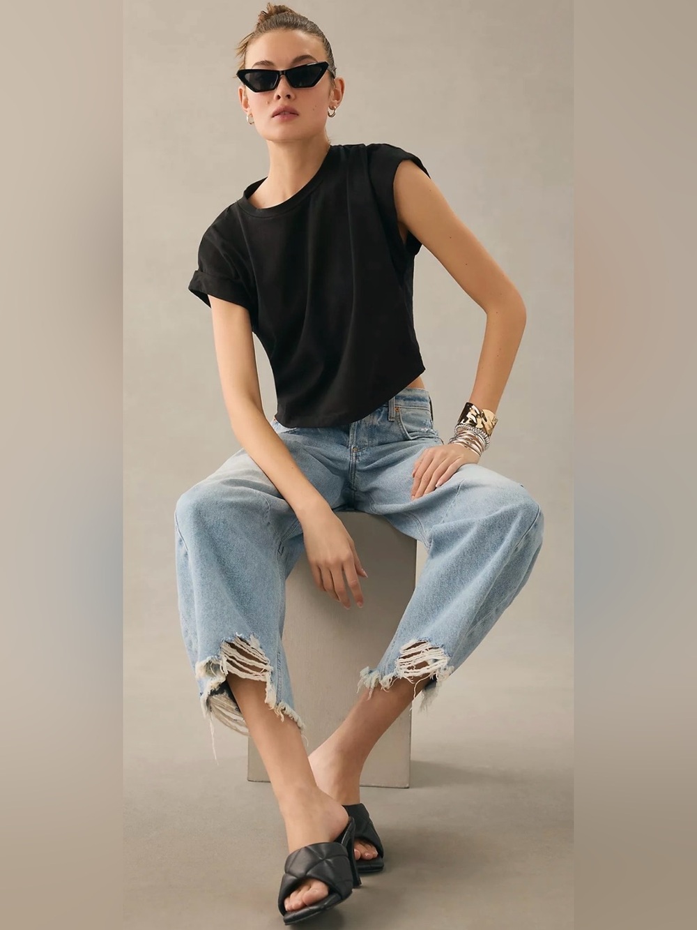 Anthropologie by Anthropologie Cropped Tee